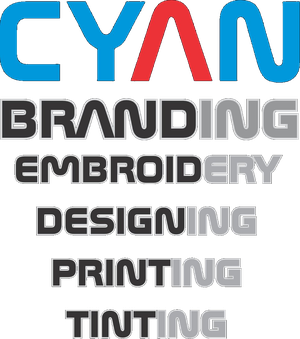 Cyan Signs – Branding, Embroidery, Designing, Printing, Tinting